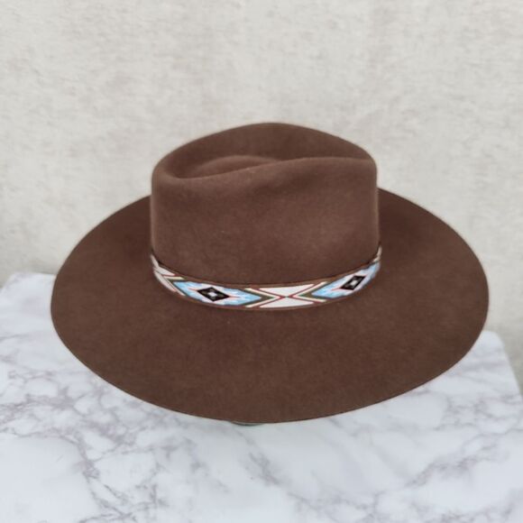 ROCKIN C by Cavenders 100 Australian Wool Brown Felt Western Hat Women\'s Large main image 5